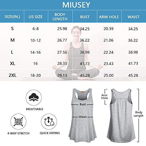 Miusey Loose Yoga Shirts For Women,Juniors Muscle Tank Tops Cool Racerback Tanks Comfortable Soft Cozy Round Neck Exercise Tees Basketball Tennis Tank Tops Green S #TOP3