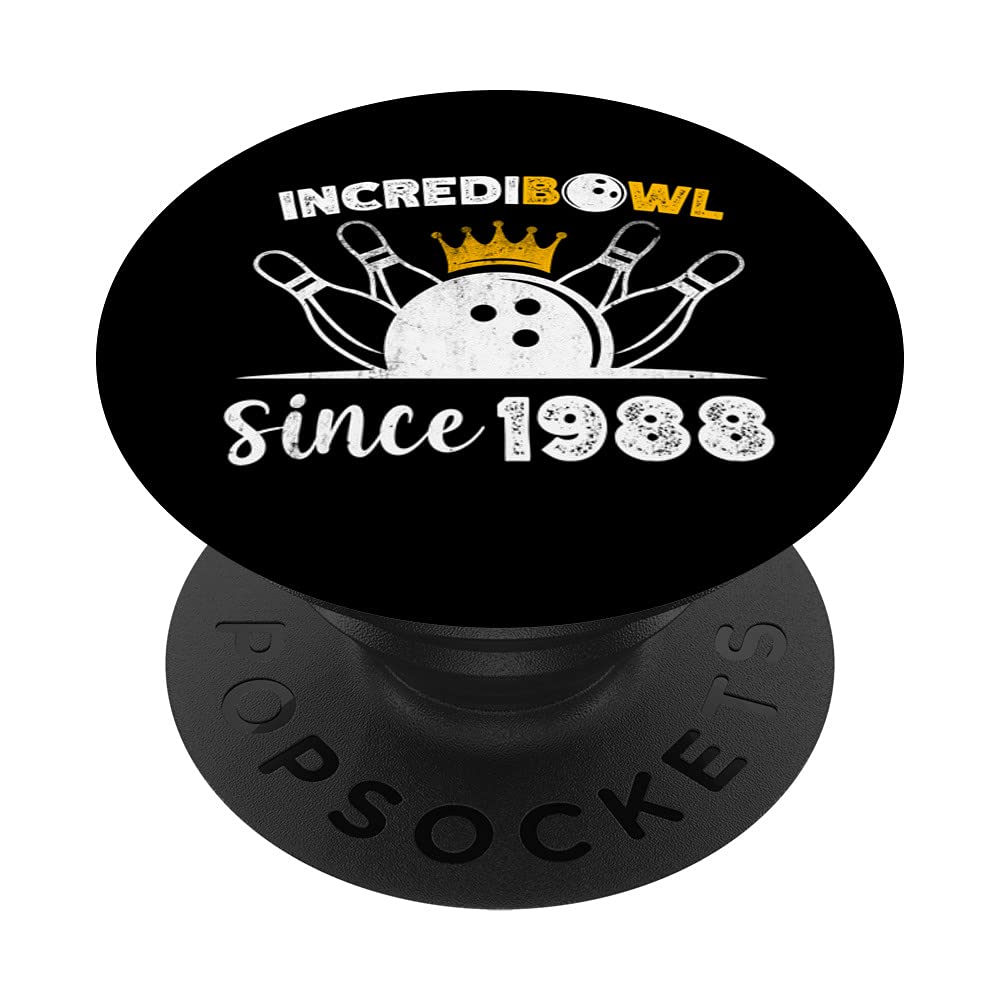 Incredibowl since bowling king queen birthday PopSockets Swappable PopGrip