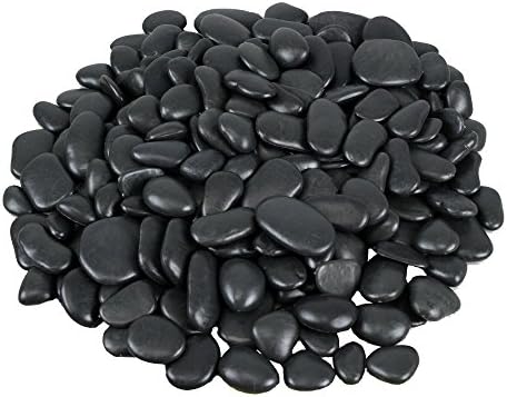 Polar Planters Synthetic River Rock Over 125 Rocks for Plant Topdressing, Landscaping, Decoration, Crafts & More, Black