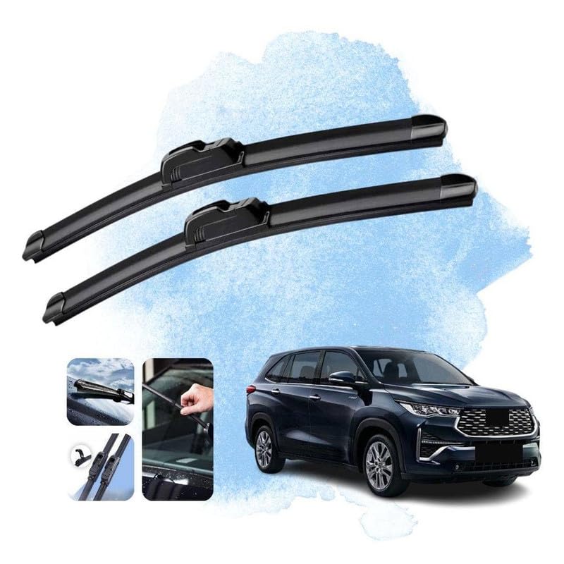 Image of Audio WHeels Perfect Fitting Frameless Windshield 100% Scratch Proof Cleaning Water Repellant Silicon Car Wiper Blades For Equipment Replacement, Set of 2 Car Wiper