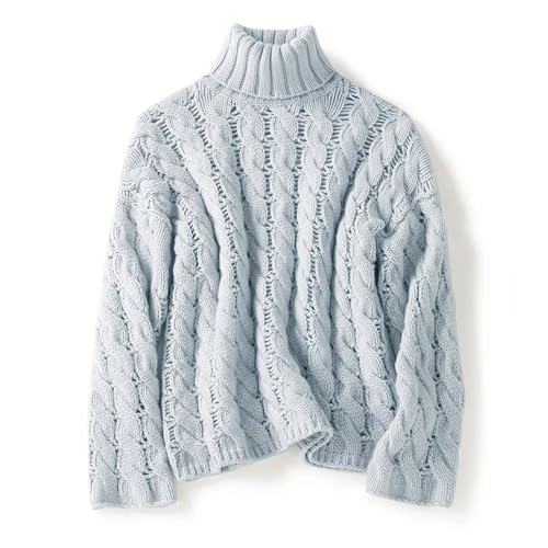 Men's Winter Turtleneck Warm Thickened Cashmere Wool Sweater Hollow Retro Straight Top3