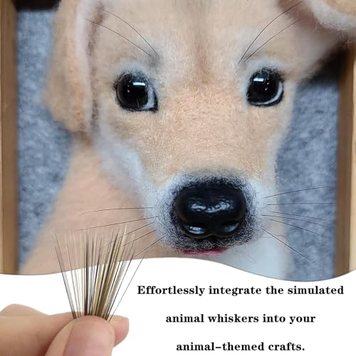 Image of 500 PCS Cat Whiskers Simulated Animal Whiskers Craft Animal Whiskers Stuffed Animal Whiskers for Crafts Needle Felting,DIY Accessories(Black and Brown)