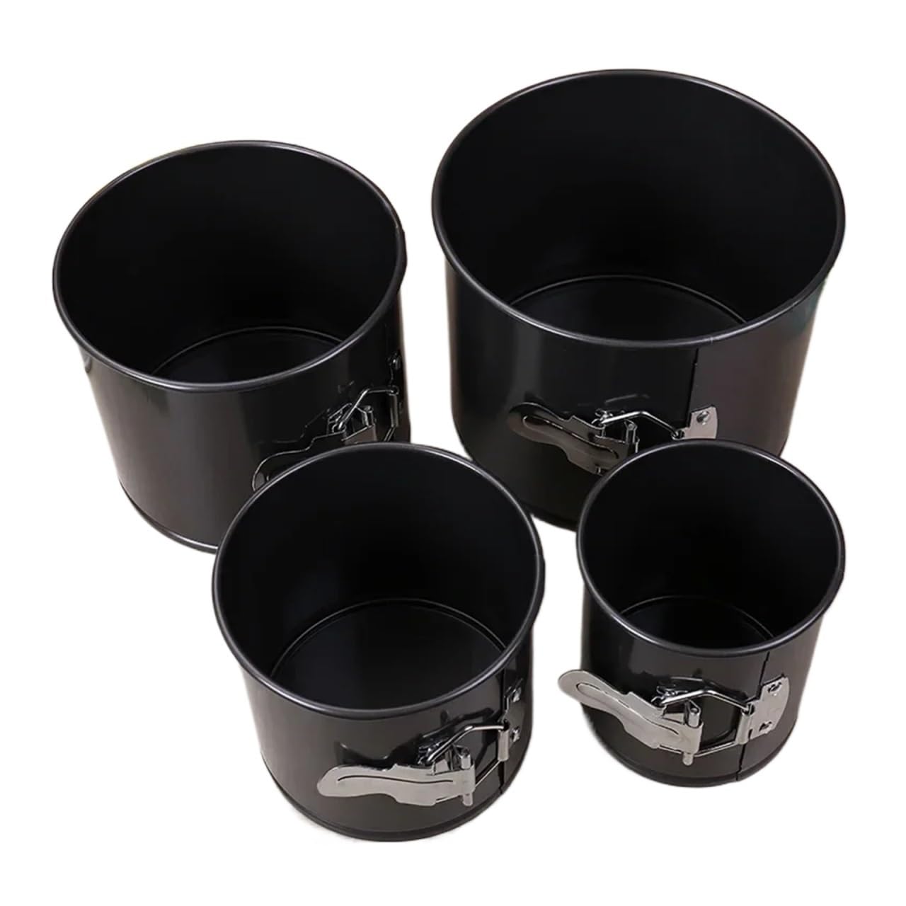 Genérico Molde redondo grueso y extraíble for tartas, de acero al carbono, antiadherente, duradero.(Four-piece set)