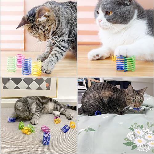Katzenspielzeug, 100 Stück, Federspielzeug aus Kunststoff, bunt – Bild 5