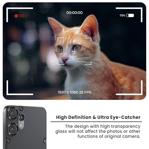 Image of ArmourPro Camera Rings Tempered Glass for Nothing Phone CMF 2 Pro, Tough HD Individual Aluminum Alloy Rings 9H Camera Cover, Scratch-Resistant,Camera Lens Protection| Black, 1 Pack