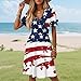 USA Dress Short Sleeve Independence Day Fashion Maternity Casual Graphic Festival Patriotic USA Flag 4th of July Outfit Vestidos De Verano para Mujer 2025 Navy