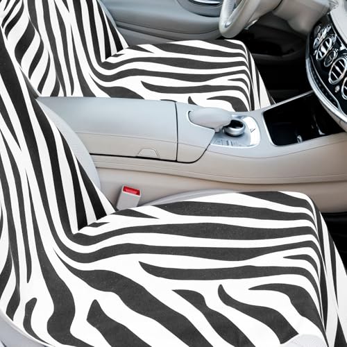 Image of Hahafelt 2 Pack Car Seat Towel Covers with Storage Bag, 63 x 32 Inch Universal Non Slip Waterproof Sweat Protector for Car Truck, Gym Swimming Running, Machine Washable (Zebra)
