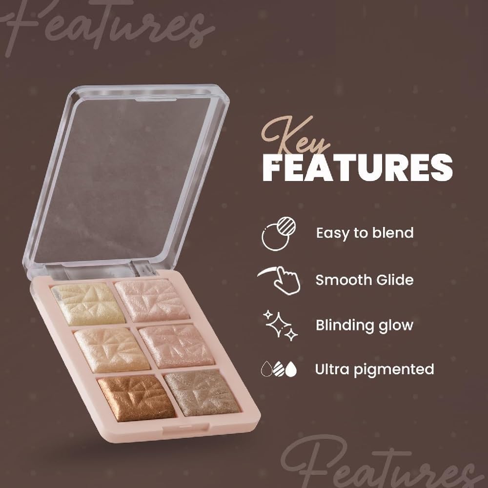 Aadav different makeup looks you can create using this 6-color highlighting palette? - Image 4 thumbnail