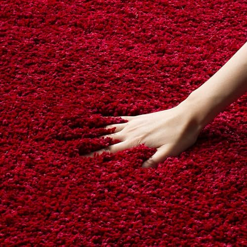 Image of 2x4 feet Soft Runner Rug for Living Room and Bedroom, Modern Indoor Floor Carpet with Non-Slip Backing, Comfortable Decorative Home Decor Rug, Easy Clean & Durable- (3D Red T, Rectangular)