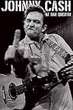 C-color Johnny Cash (Middle Finger) at San Quentin 36x24 Music Art Poster Print Guitar Famous b&w Black and White
