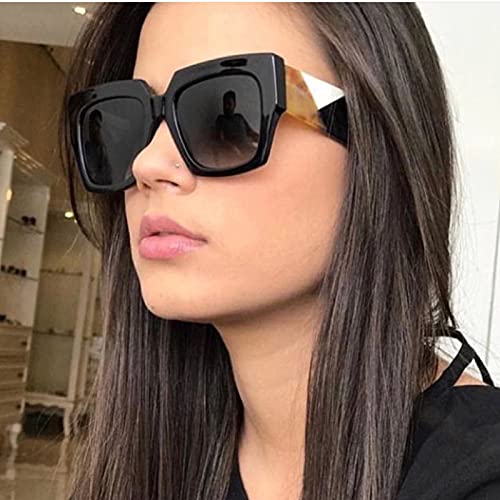 Flat Top Oversized Sunglasses Women Gradient Summer Style Women Sun Glasses Female Big Eyewear UV4004