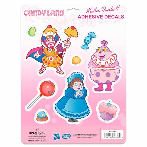 Image of Hasbro Candy Land Adhesive Vinyl Decals - Fun Candy Land Stickers with Lord Licorice, Gramma Nutt, Gloppy and More, 1 Pack (9 Count)