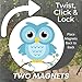 Screen Door Magnets - That ALWAYS STAY UP using our Exclusive Twist, Click and LOCK Design - Keep People and Pets From Walking Into Screens - 2 Matching Magnets - Little Blue Owl