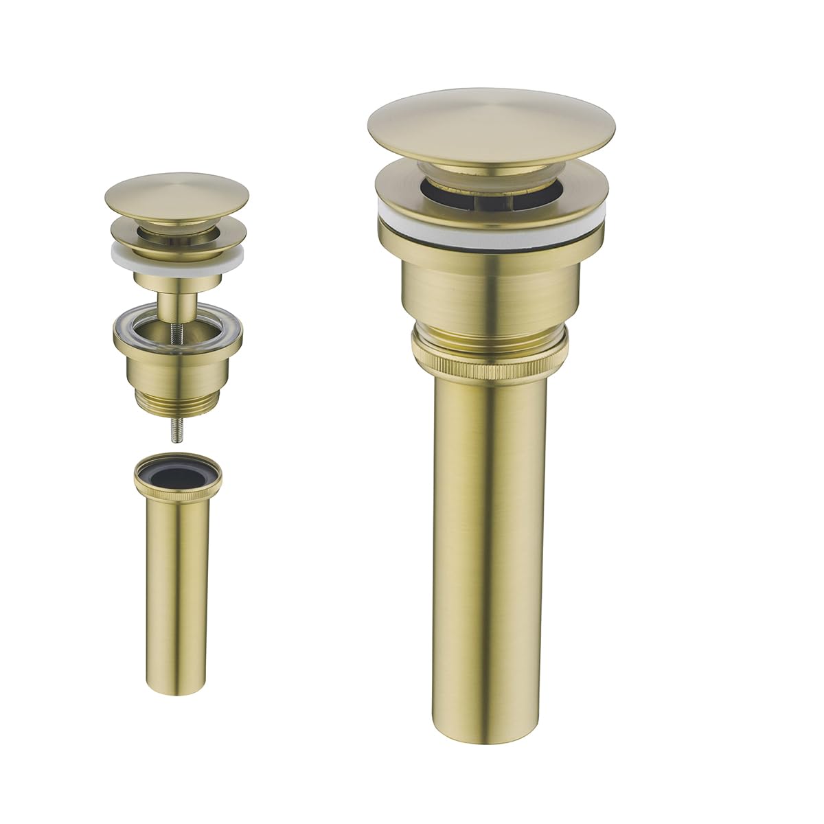 Jnfidosr Brushed Gold Dual Use Pop Up Drain Stopper,Bathroom Vanity Vessel Sink Stopper,, For Basin With Or Without Overflow Hole,Se83999bg