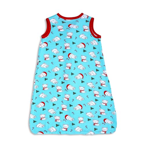 Image of TuddyBuddy Thick Cotton Wearable Blanket Sleeping Bag for Baby | Ideal for Babies & Kids Hypoallergenic Fabrics | Pack of 1, Teal Cats AOP, 12-18 Months