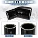X AUTOHAUX 45 Degree 3.0 Inch to 4.0 Inch ID 4Ply Car Elbow Reducer Silicone Hose Coupler Intercooler Tube Intake Piping Black 76-102mm