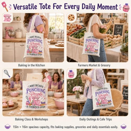 Funny Baking Gifts Tote Bag Baking Gifts for Women Mom Grandmom Home Bakers by Bromirar - Used condition - Image 4