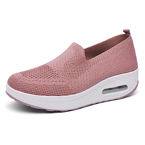 Hotcham Femmes Minceur Chaussures Taille 35-42eu Marche Baskets Plate-Forme Chaussures Poids Air Léger Engrener Elastic Sports en Yoga à Enfiler Pas Cher...