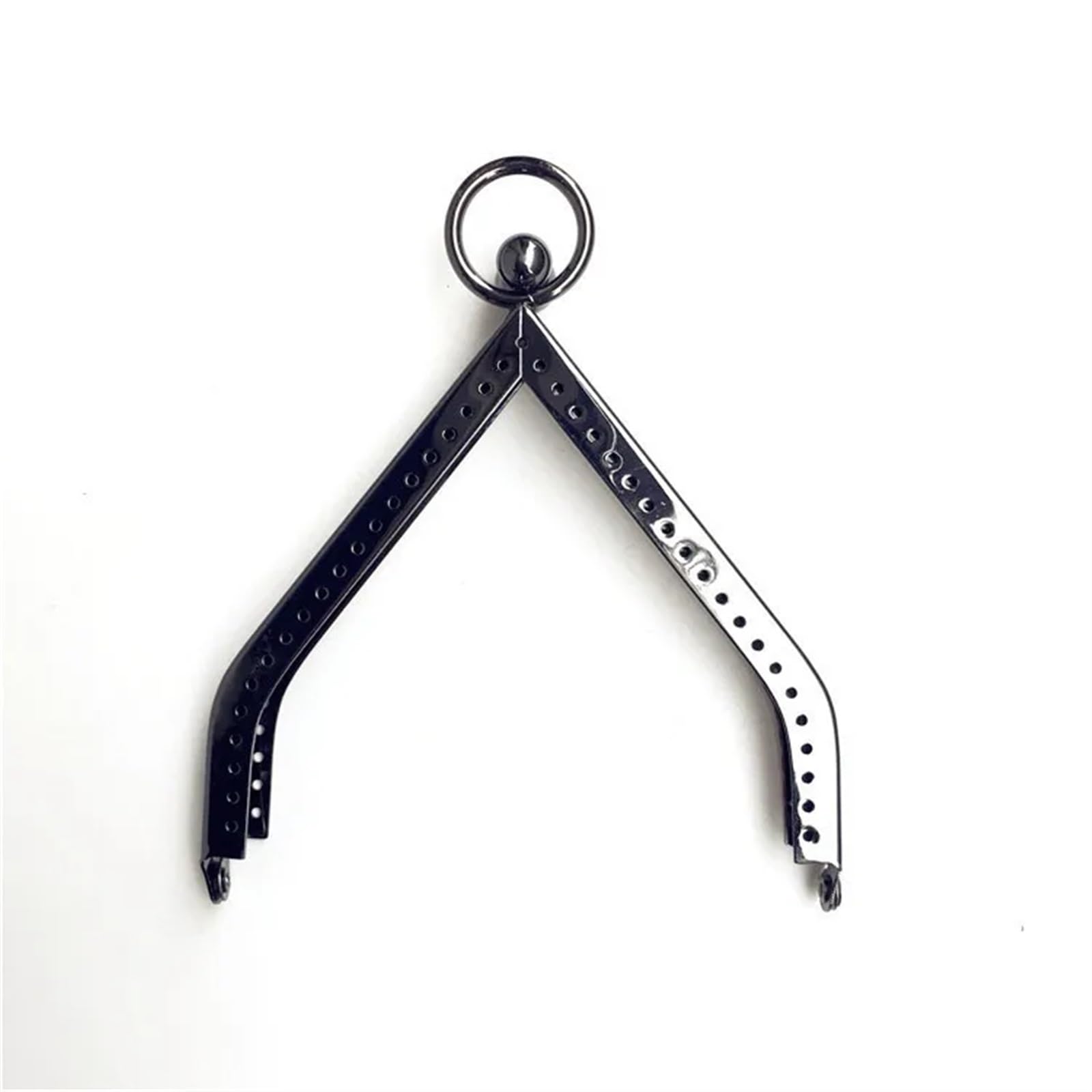 LOVSSU Clutch Bag Clasp 11cm Triangle Purse Frame Kiss Clasp DIY Metal Accessories For Bag Frame Vintage Coin Purse Metal Clutch Bag Frame For Diy Craft Bag Making Purse Coin Bag(Black)