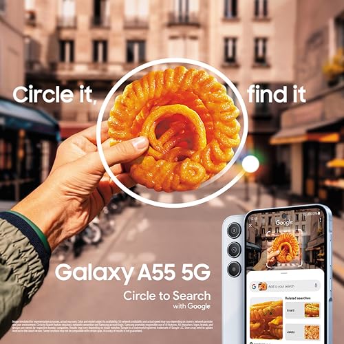 Samsung Galaxy A55 5G (Awesome Iceblue, 12GB RAM, 256GB Storage) | AI | Metal Frame | 50 MP Main Camera (OIS) | Super HDR Video| Nightography | IP67 | Corning Gorilla Glass Victus+ | sAMOLED Display - Image 2