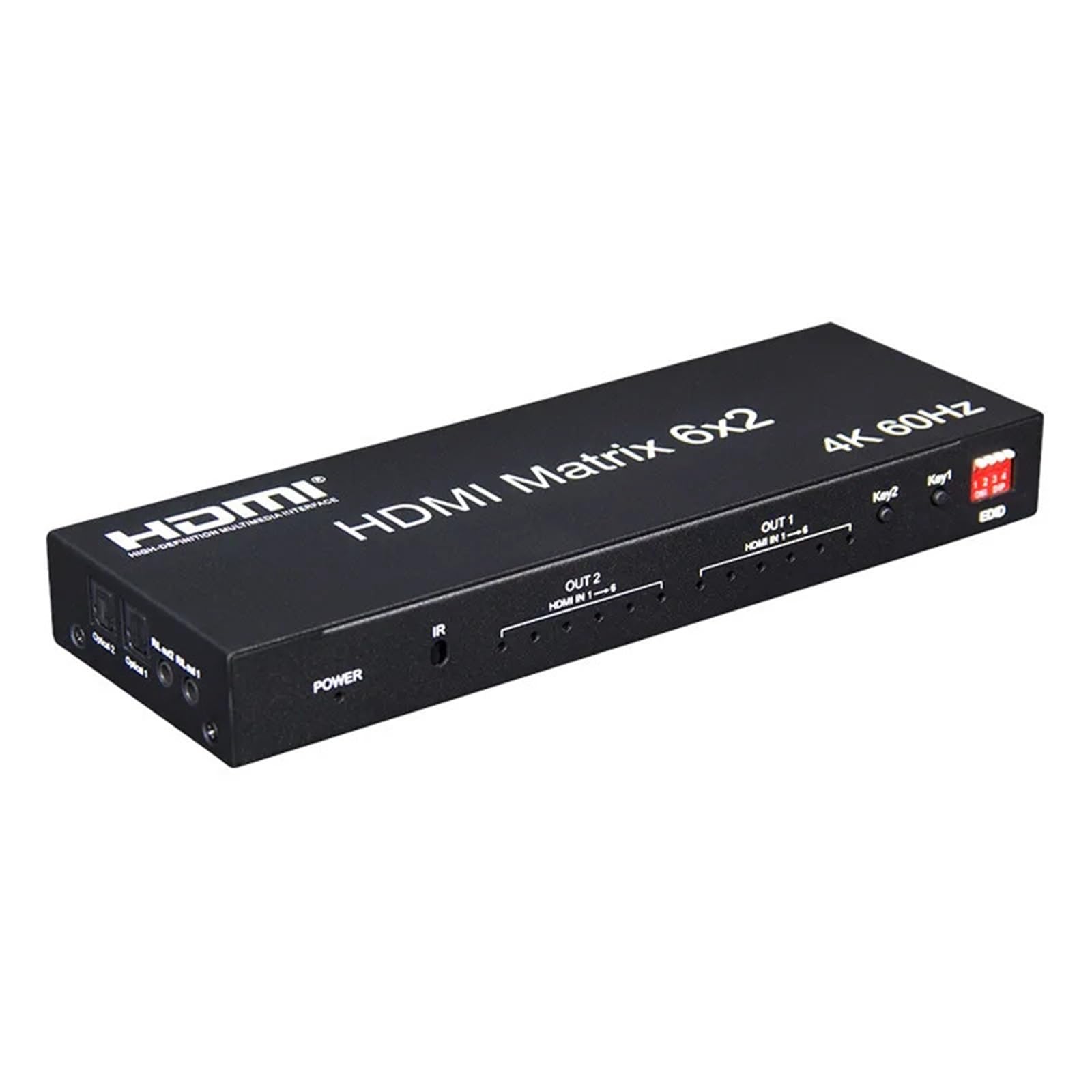 Convertitori video, 6 In e due Out Matrix Risoluzione HD Uscita 4K60HZ 6X2 Matrix Video Switching Splitter