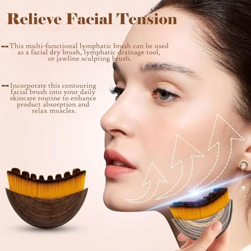 Image of Vn care Lymphatic Contour Face Brush for Sculpting & Drainage - Facial Massager for Jawline, Chin & Neck - Reduces Puffiness, Promotes Detox & Lift - Soft Bristles, Improves Skin Glow, Includes Travel Case