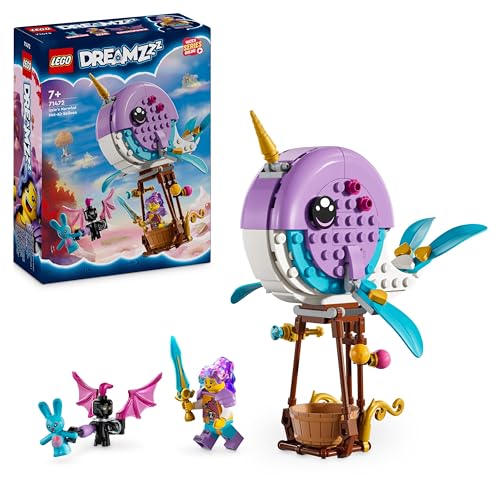 LEGO DREAMZzz 2-in-1 Izzie's Narwhal Hot-Air Balloon Toy, Sea Animal Building Set, Save Bunchu from Grimspawn, Transforming Whale Toy Figure, Gifts for Girls Boys and Kids Aged 7 Plus Years Old 71472