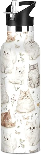 Miniatura 24 de Lightning Rose Gold Leak Proof & BPA Free Sports Insulated Water Bottle With Straws Leak-proof Hot & Cold Double Walled for Sport Gym Outdoor Travel