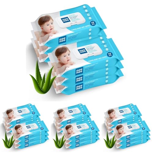 Image of Mee Mee Soft Gentle Baby Wet Wipes | 72 Wipes x Pack of 24-432 | Aloe Vera & Vitamin E | Paraben & Sulphate Free | Cleansing Baby Wipes Combo