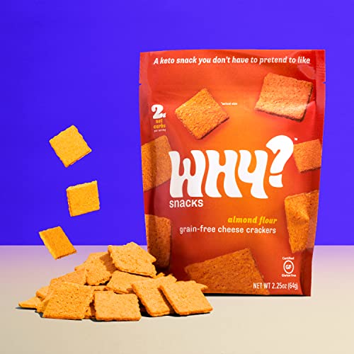 Why? Snacks Low-Carb Keto Crackers, Original Cheddar, 2 Pack, Grain-Free, Gluten-Free, Low-Carb Snack | Keto Friendly Snacks (2 Pack) #TOP6