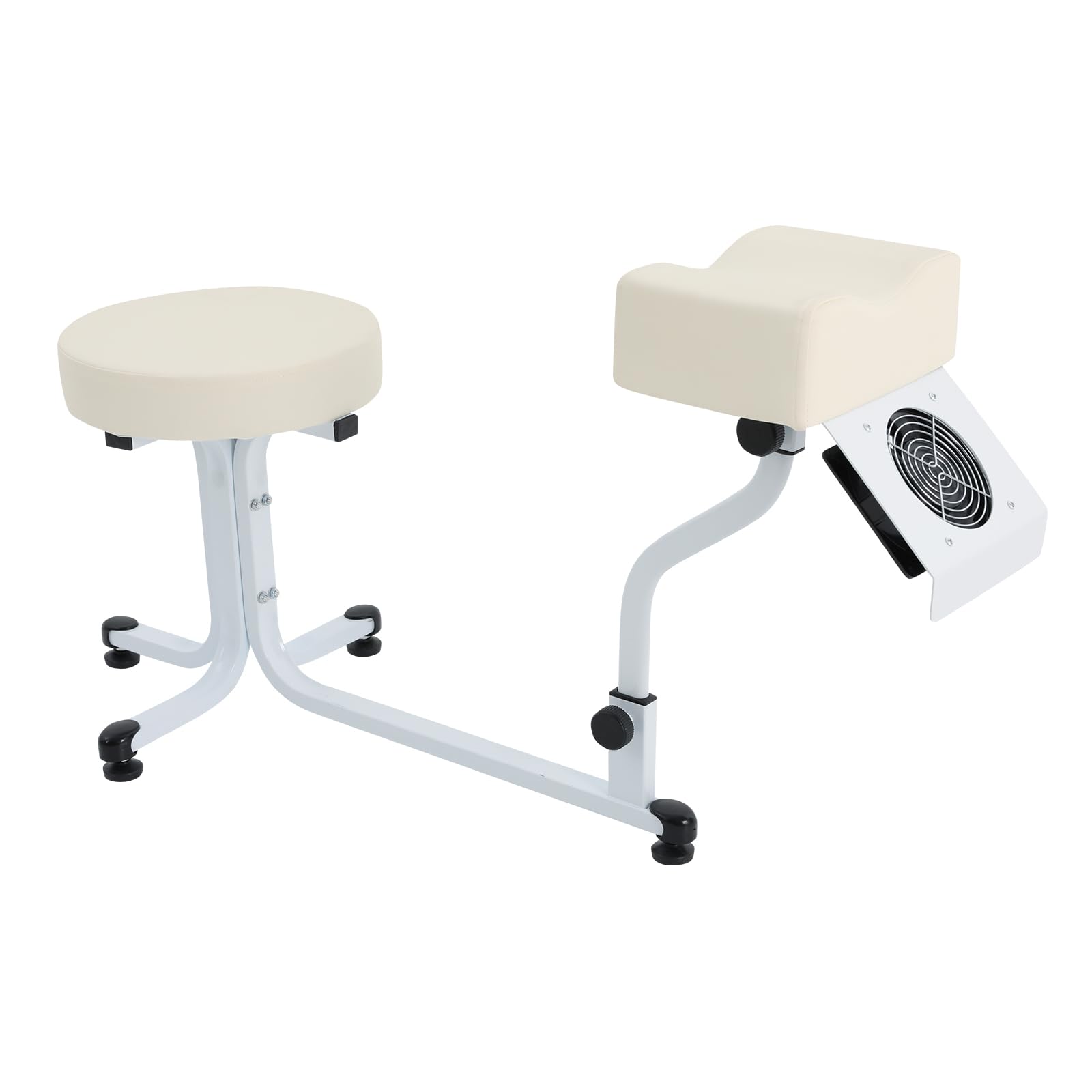 Pedikürestuhl mit Fußstütze Maniküre Hocker Nagelstudio Fußpflege 22W Weiß | Integrierter Staubabsauger entlastet den Rücken bei der Fußpflege und sorgt für einen sauberen Nageldesign-Arbeitsplatz.