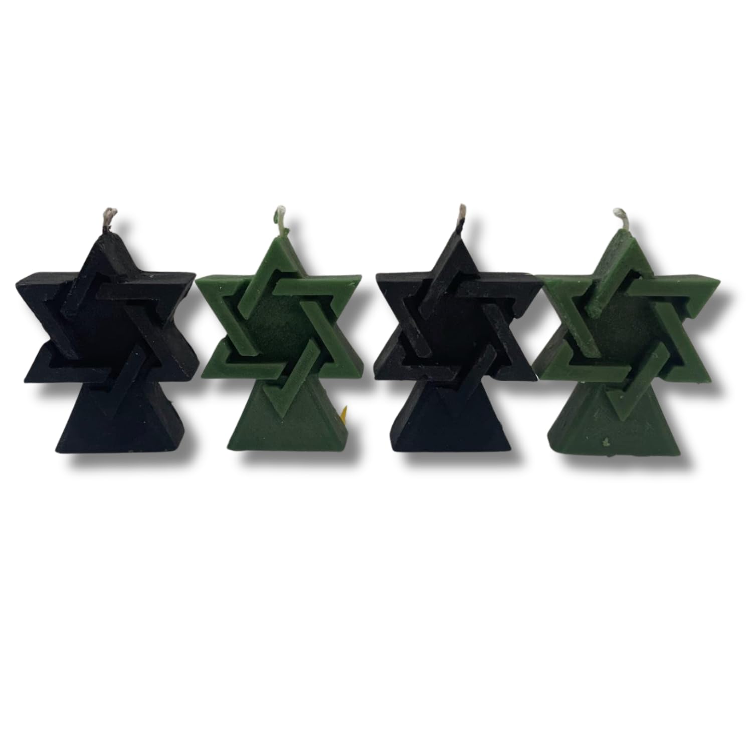 Black Mystic Star of David Hexagram Spell Candle | Sacred Celestial Ritual Candle for Spiritual Healing & Decoration | Set of 4