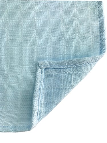 MMC pack of 6 muslin diapers, 3 White, 3 Blue, 80 x 70 cm - Image 3