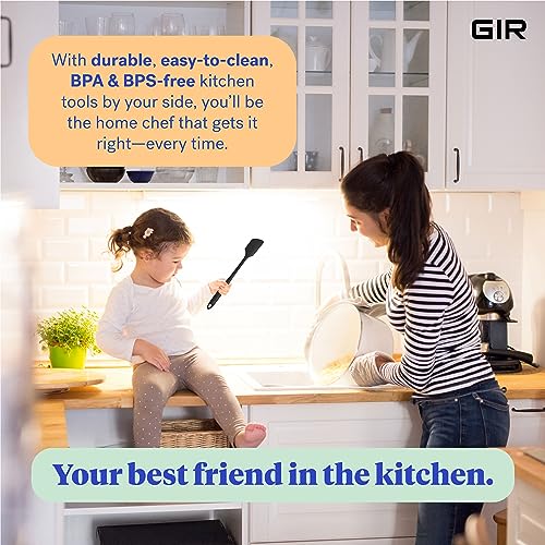 Image of GIR: Get It Right Silicone Kitchen Spatula - Non-toxic Cooking Utensils for Nonstick Cookware, Cooking and Baking, Skinny - 11IN - Black