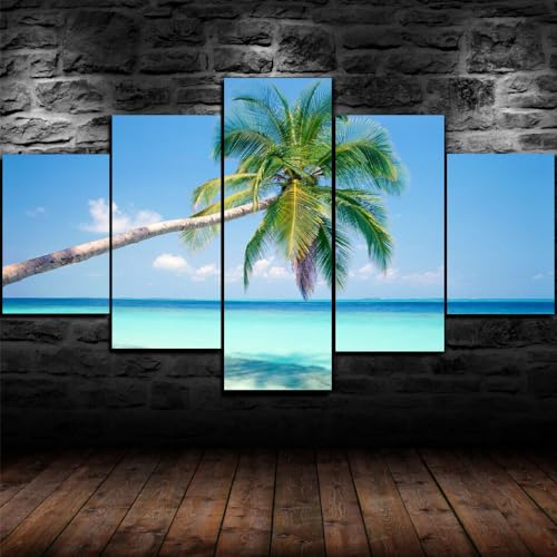 Toile océan et plage pour décoration murale de salon - Grand tableau bord de mer 100x55