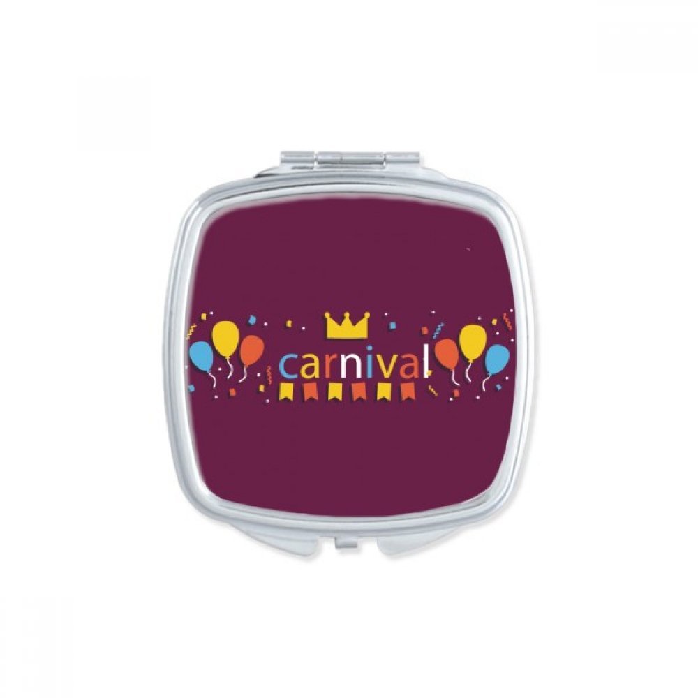 Miroir de poche compact et carré au design artistique du Carnaval de Venise