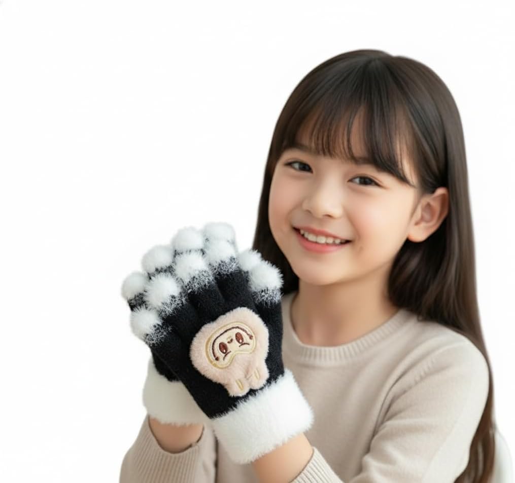 TAKE N SHINE - Kids Hand Gloves - Warm and Comfortable Knitted Gloves for 7-2 Years Old, Windproof and Flexible, Gift for Christmas and Birthday