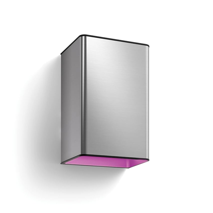 Philips Hue White and Color Ambiance Resonate, Lampada da Parete Smart LED, per Esterni, Doppia Illuminazione Sopra/Sotto, LED Integrato, Alluminio