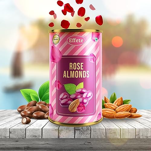 Image of Effete Chocolate Rose Almonds, Premium Chocolate, chocolates gift pack, chocolate box, chocolates gift hemper, Assorted Dryfruits chocolates packet, Almonds Chocolate