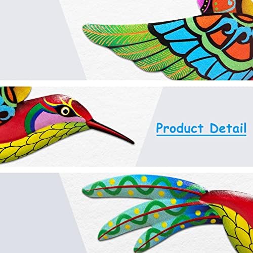 3 Pack Metal Hummingbird Wall Decor, Metal Wall Art Decorations, Colorful Birds Wall Ornaments Hanging for Indoor Outdoor Home Bedroom Living Room Office Garden Patio Fence Outside