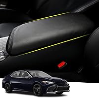 Vista 36 de Funda de cuero para consola central, funda protectora para reposabrazos, accesorios (negro con costuras blancas) para Mazda CX-5/CX5 2017 2018 2019