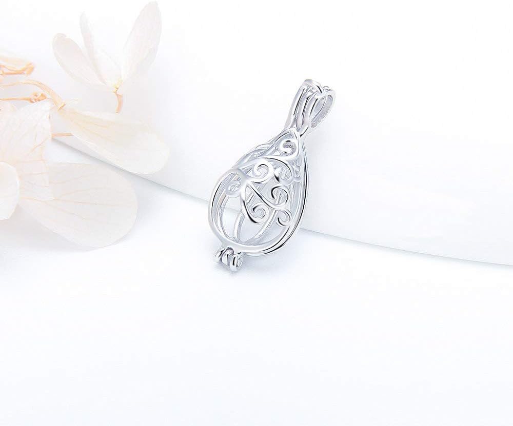 925 Sterling Silver Waterdrop Cage Pendants Crafting Charm for DIY Necklace Bracelet Jewelry Making - Image 4