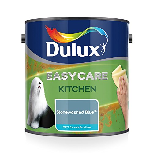 Dulux Easycare Kitchen Matt Emulsion Paint For Walls And Ceilings - Stonewashed Blue 2.5 Litres