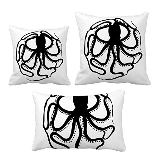 Coussin pieuvre marine noire decoration haut de gamme avec insert sofa - 2