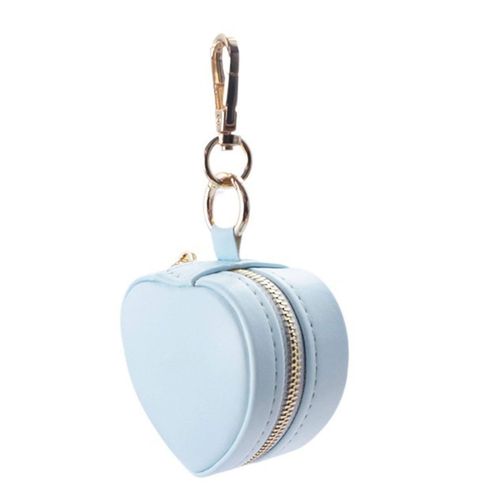 HZBB Molded Keychain Jewelry Owner Dense Storage Case with Secure Ending for Circlets Earrings Necklaces Small Heart Molded Jewelry Planner