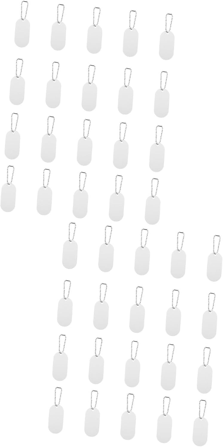 Toyvian 40pcs Double-Sided Pet Id Tags Aluminium Alloy Collar Pendants for Dogs and Cats Heat Transfer Hanging Tags for Easy Pet Identification