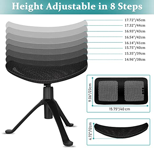 Lilithye Footrest For Desk Adjustable Height 2-In-1 Function Rotatable Ergonomic Under Desk Footrest Ottoman Stool Rolling Leg Rest For Home Office (Black) #TOP2