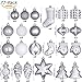 Sea Team 77-Pack Assorted Shatterproof Christmas Balls Christmas Ornaments Set Decorative Baubles Pendants with Reusable Hand-held Gift Package for Xmas Tree (Silver)