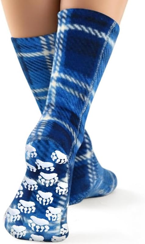 Polar Feet Extra Wide Fleece Socks with Nonslip Grip for Men & Women | Super Stretchy, Non-Constricting Fit Comfortable Socks