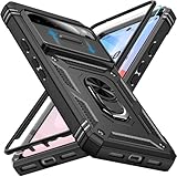 Giyer Handyhülle für Google Pixel 10 Pro XL Hülle mit Schutzfolie, Schutzhülle mit Kameraschutz 360° Metall Ring Ständer Stoßfest Bumper Tasche für Google Pixel 10 Pro XL Hülle Cover (Schwarz)